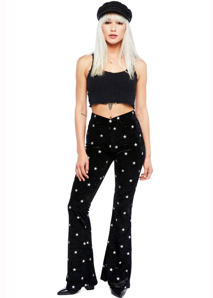 Buy Black Velvet Flared Trousers For Women by S&N by Shantnu Nikhil Online  at Aza Fashions.